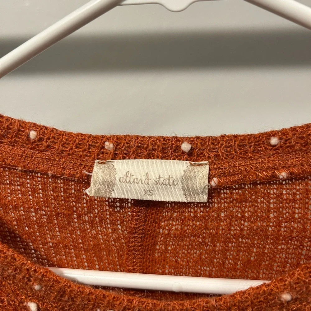 Altar'd State Rust Sweater with Cream Accents - Picture 3 of 3